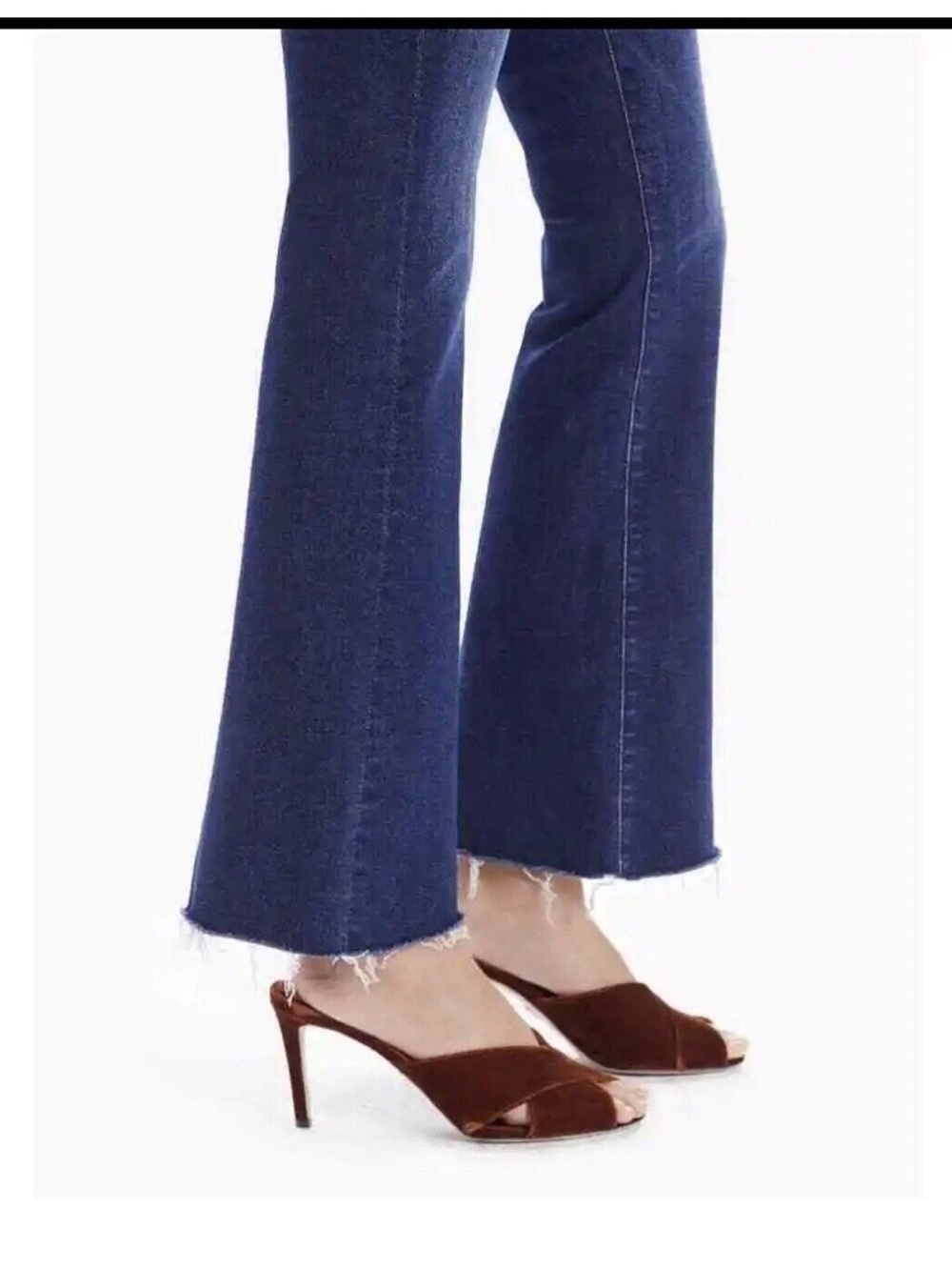 MOTHER The Weekender Fray Jeans Teaming Up High Rise Crop Flare Size 29 - Picture 3 of 15